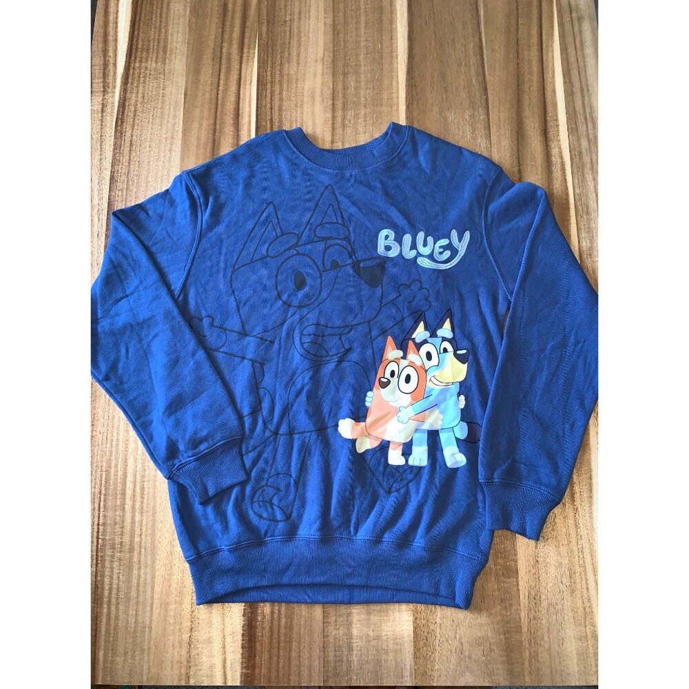 Bluey Kids Girls Crewneck Sweater Blue Hybrid Apparel Cotton Blend Size XXS - Picture 3 of 12
